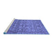 Sideview of Machine Washable Abstract Blue Modern Rug, wshabs1747blu