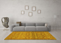 Machine Washable Abstract Yellow Modern Rug, wshabs1747yw