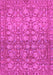 Machine Washable Abstract Pink Modern Rug, wshabs1747pnk