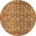 Round Machine Washable Abstract Brown Modern Rug, wshabs1747brn