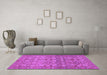 Machine Washable Abstract Purple Modern Area Rugs in a Living Room, wshabs1747pur