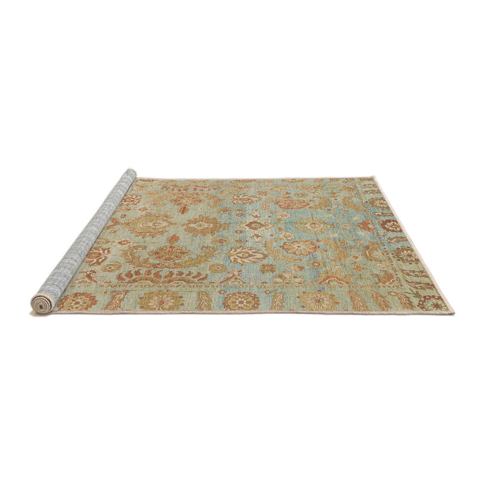 Sideview of Machine Washable Abstract Brown Rug, wshabs1748