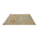 Sideview of Machine Washable Abstract Brown Rug, wshabs1748