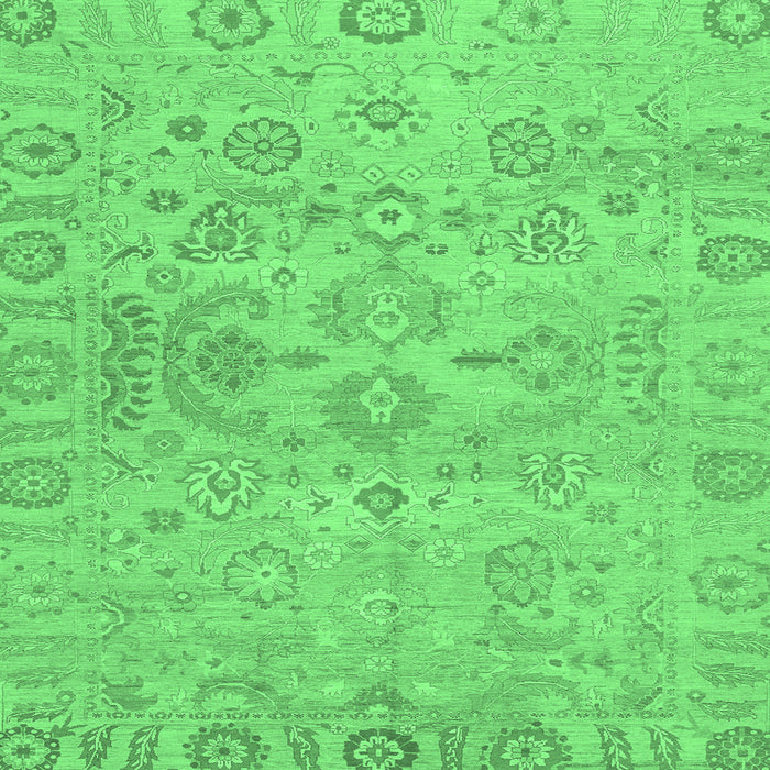 Square Oriental Emerald Green Traditional Rug, abs1748emgrn