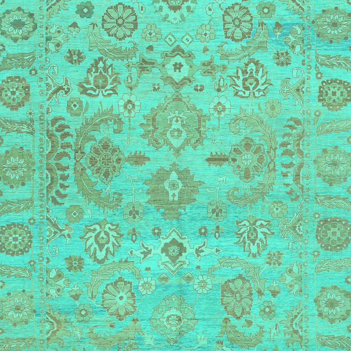 Machine Washable Oriental Turquoise Traditional Area Rugs, wshabs1748turq