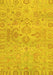 Machine Washable Oriental Yellow Traditional Rug, wshabs1748yw