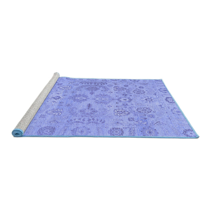 Sideview of Machine Washable Oriental Blue Traditional Rug, wshabs1748blu