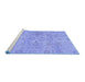 Sideview of Machine Washable Oriental Blue Traditional Rug, wshabs1748blu