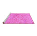 Sideview of Machine Washable Oriental Pink Traditional Rug, wshabs1748pnk