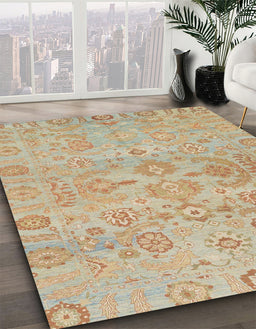 Machine Washable Abstract Brown Rug in a Family Room, wshabs1748
