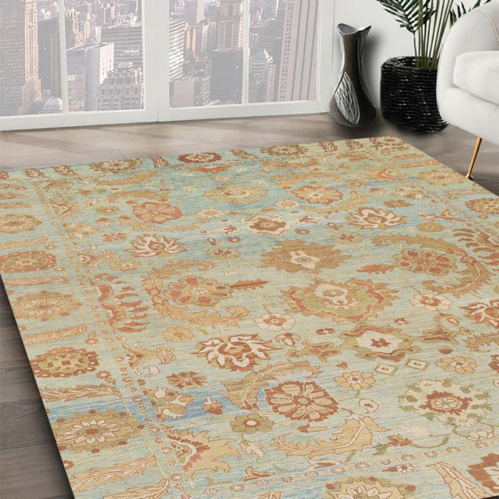 Machine Washable Abstract Brown Rug in a Family Room, wshabs1748