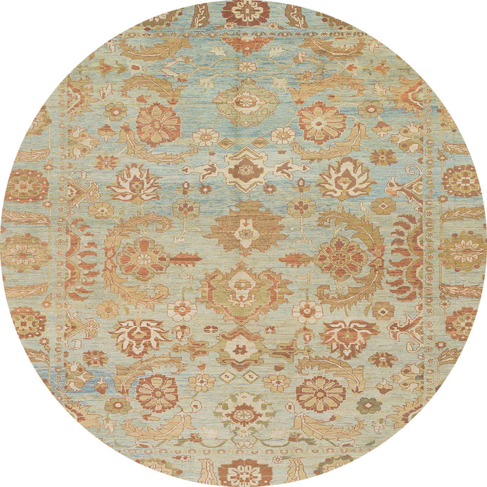 Round Abstract Brown Oriental Rug, abs1748