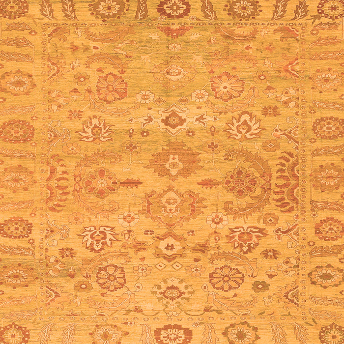 Square Machine Washable Oriental Orange Traditional Area Rugs, wshabs1748org