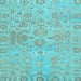 Square Machine Washable Oriental Light Blue Traditional Rug, wshabs1748lblu