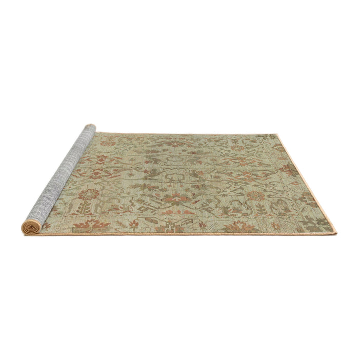 Sideview of Machine Washable Abstract Orange Brown Rug, wshabs1749