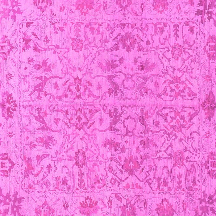 Square Machine Washable Oriental Pink Traditional Rug, wshabs1749pnk