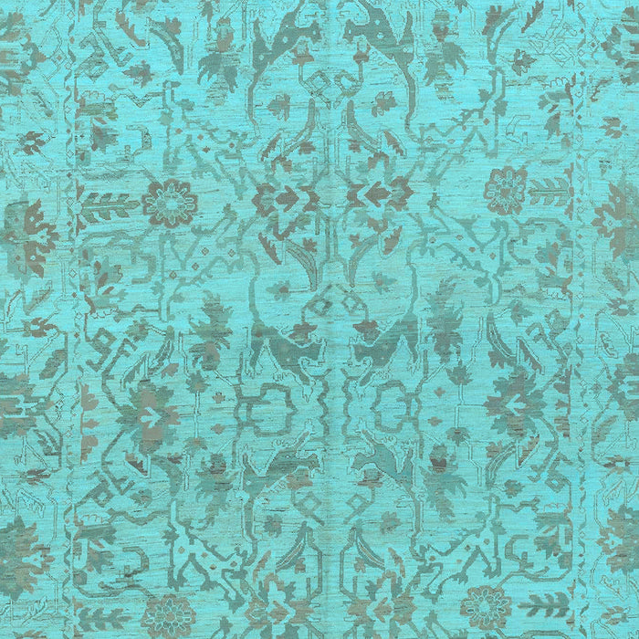 Machine Washable Oriental Light Blue Traditional Rug, wshabs1749lblu