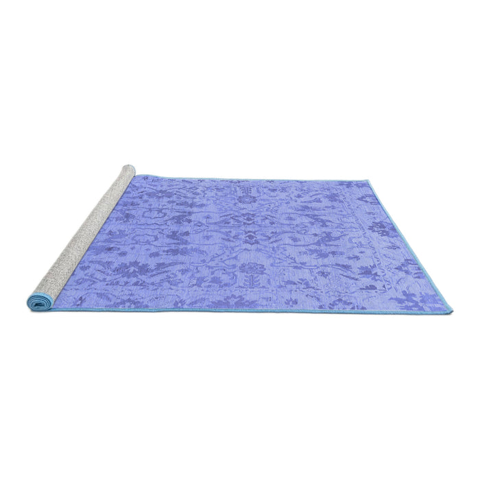 Sideview of Machine Washable Oriental Blue Traditional Rug, wshabs1749blu