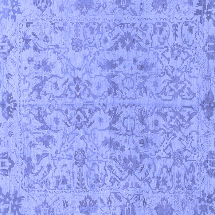 Square Machine Washable Oriental Blue Traditional Rug, wshabs1749blu
