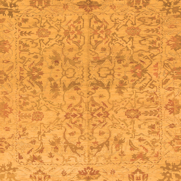 Square Machine Washable Oriental Orange Traditional Area Rugs, wshabs1749org