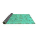 Sideview of Oriental Turquoise Traditional Rug, abs1749turq