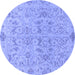 Round Machine Washable Oriental Blue Traditional Rug, wshabs1749blu