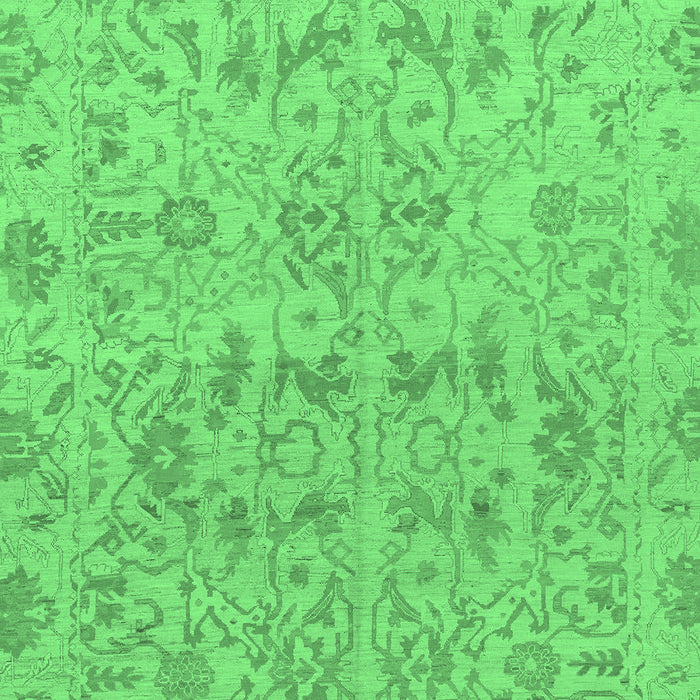 Machine Washable Oriental Emerald Green Traditional Area Rugs, wshabs1749emgrn