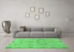 Machine Washable Oriental Emerald Green Traditional Area Rugs in a Living Room,, wshabs1749emgrn