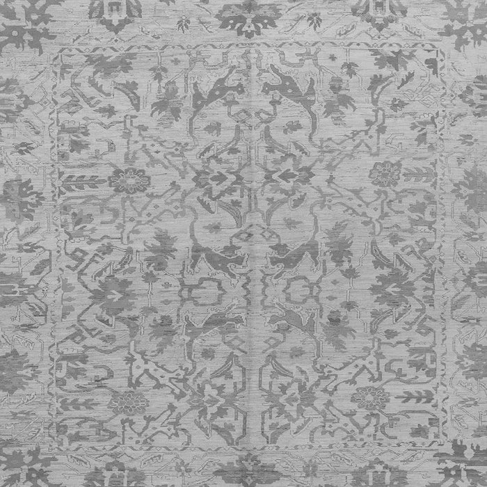 Square Machine Washable Oriental Gray Traditional Rug, wshabs1749gry