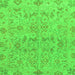 Square Machine Washable Oriental Green Traditional Area Rugs, wshabs1749grn