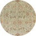 Round Machine Washable Abstract Orange Brown Rug, wshabs1749