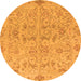 Round Oriental Orange Traditional Rug, abs1749org