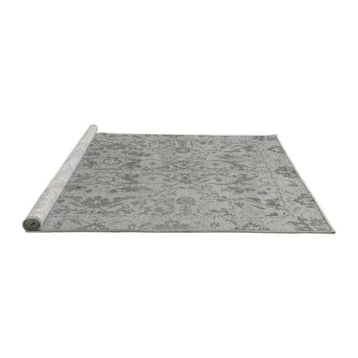 Sideview of Machine Washable Oriental Gray Traditional Rug, wshabs1749gry