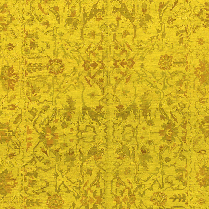 Machine Washable Oriental Yellow Traditional Rug, wshabs1749yw