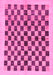 Machine Washable Checkered Pink Modern Rug, wshabs174pnk