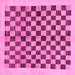Square Machine Washable Checkered Pink Modern Rug, wshabs174pnk