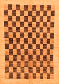 Checkered Orange Modern Rug, abs174org