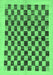 Machine Washable Checkered Emerald Green Modern Area Rugs, wshabs174emgrn