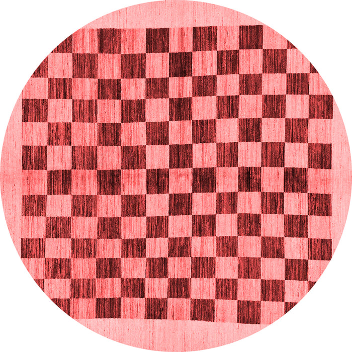 Machine Washable Checkered Red Modern Rug, wshabs174red