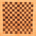 Square Checkered Orange Modern Rug, abs174org