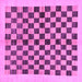 Square Machine Washable Checkered Purple Modern Area Rugs, wshabs174pur