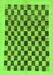 Machine Washable Checkered Green Modern Area Rugs, wshabs174grn