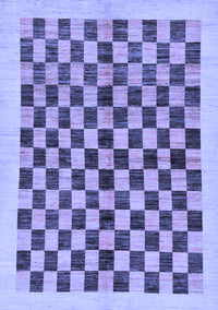 Checkered Blue Modern Rug, abs174blu