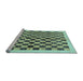 Sideview of Machine Washable Checkered Light Blue Modern Rug, wshabs174lblu