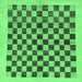 Square Machine Washable Checkered Emerald Green Modern Area Rugs, wshabs174emgrn