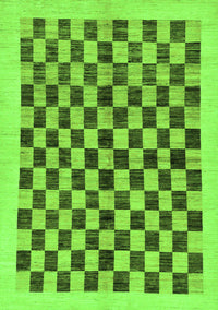 Checkered Green Modern Rug, abs174grn