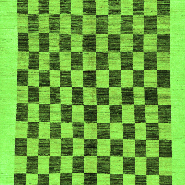 Checkered Green Modern Rug, abs174grn