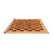 Sideview of Machine Washable Checkered Orange Modern Area Rugs, wshabs174org