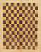 Abstract Saffron Yellow Checkered Rug, abs174