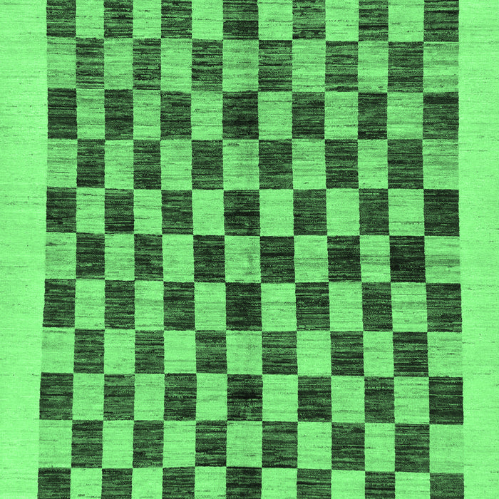 Checkered Emerald Green Modern Rug, abs174emgrn